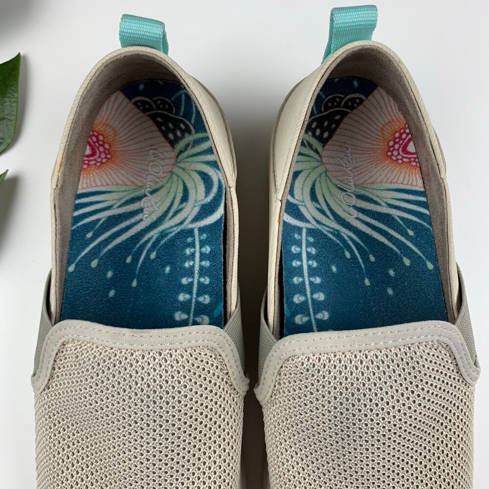 Olukai Hale’iwa Casual Sneakers Beige Slip On Comfort Women’s 9 - Picture 5 of 11